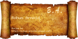 Bohus Arnold névjegykártya